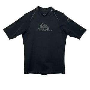 Quiksilver Wetsuit Shirt Boys XL Extra Large Black Syncro Hyperstretch Surfing